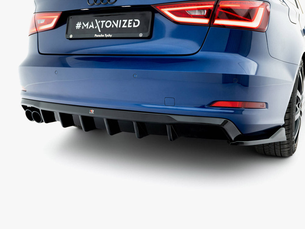 Audi - A3 Sedan 8V (Version with dual exhaust tips on one side): Maxton Rear Diffuser