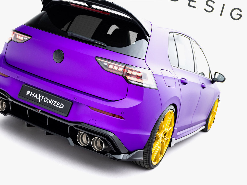 VW - Golf R MK8 / MK8 Facelift: Maxton Rear Splitter (Vertical Bars) V1