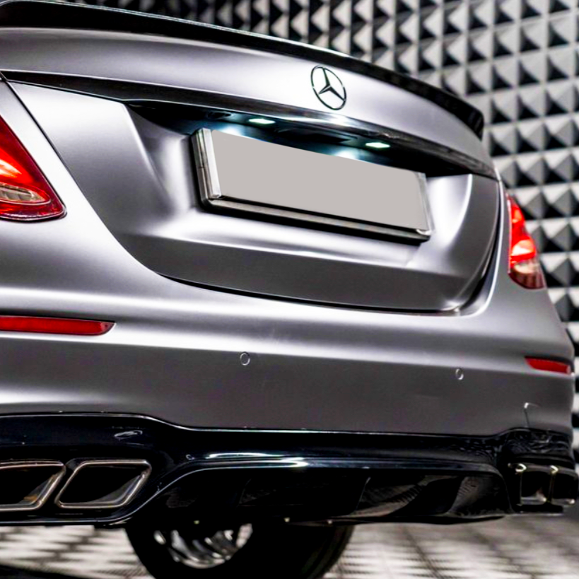 Mercedes E Class W213 Saloon Diffuser Black AMG Style – Carbon Accents