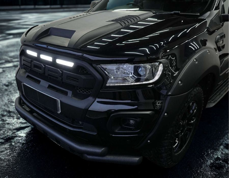 Ranger - T6/T7/T8: Satin Black Lower Bumper Twin Nudge Bar 12-22