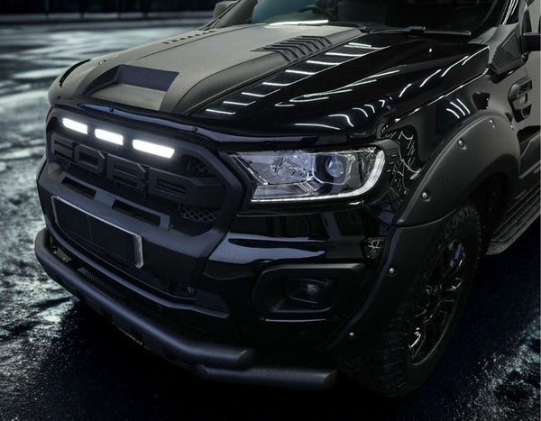 Ranger - T6/T7/T8: Satin Black Lower Bumper Twin Nudge Bar 12-22