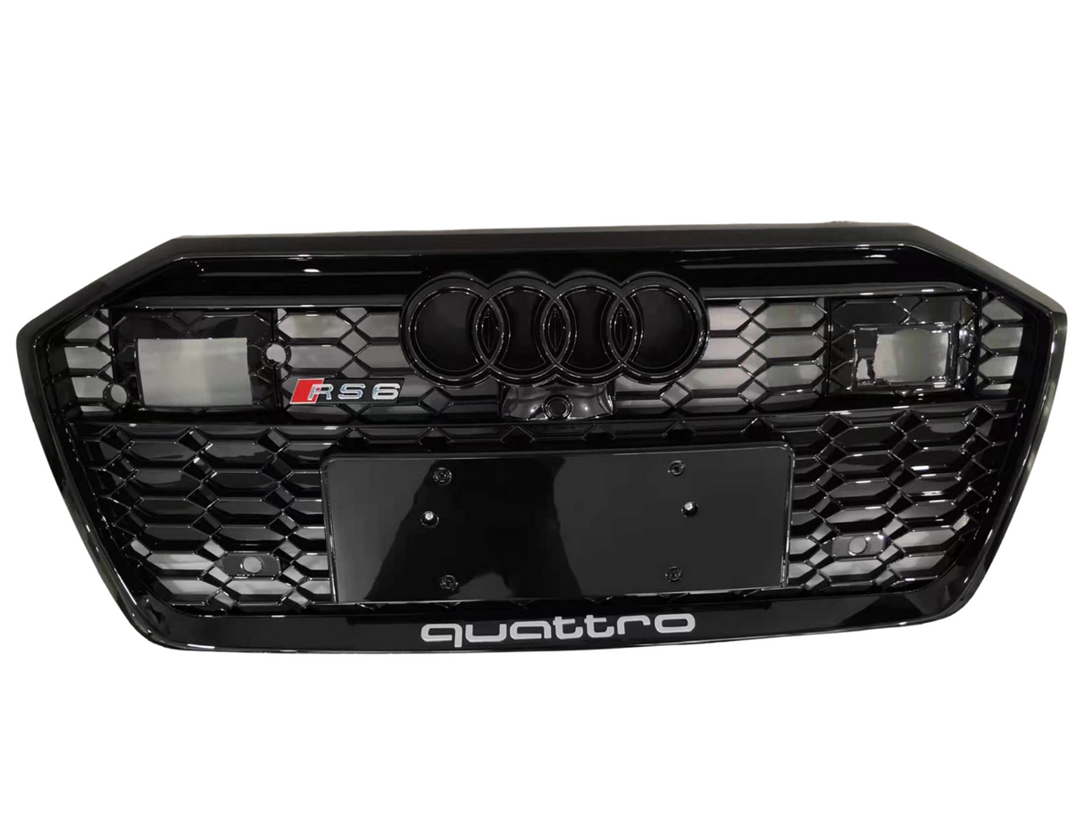 A6 - C8: Gloss Black Honeycomb Style Grill 18-22