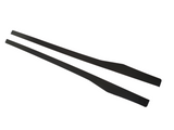 Two long, flat black blades lie parallel on a plain white background. The blades are smooth with slightly tapered ends, appearing static without any markings or text.