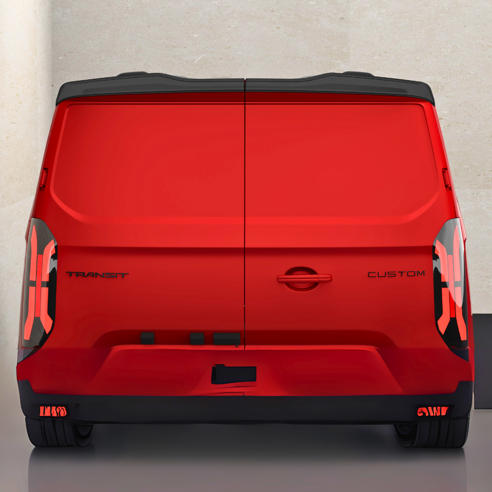 Ford Transit Custom MK2: Gloss Black V1 Barn Door Spoiler 24+