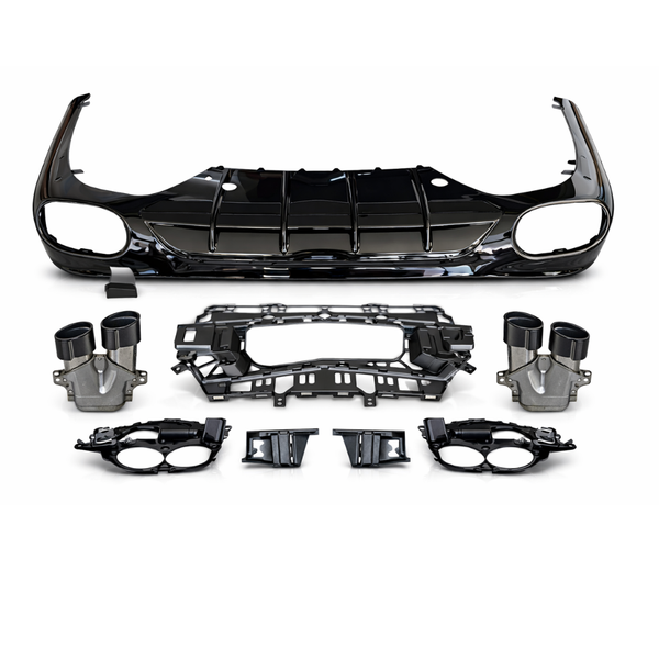 E Class - W214: Gloss Black Rear Diffuser with Exhaust Tips 23+