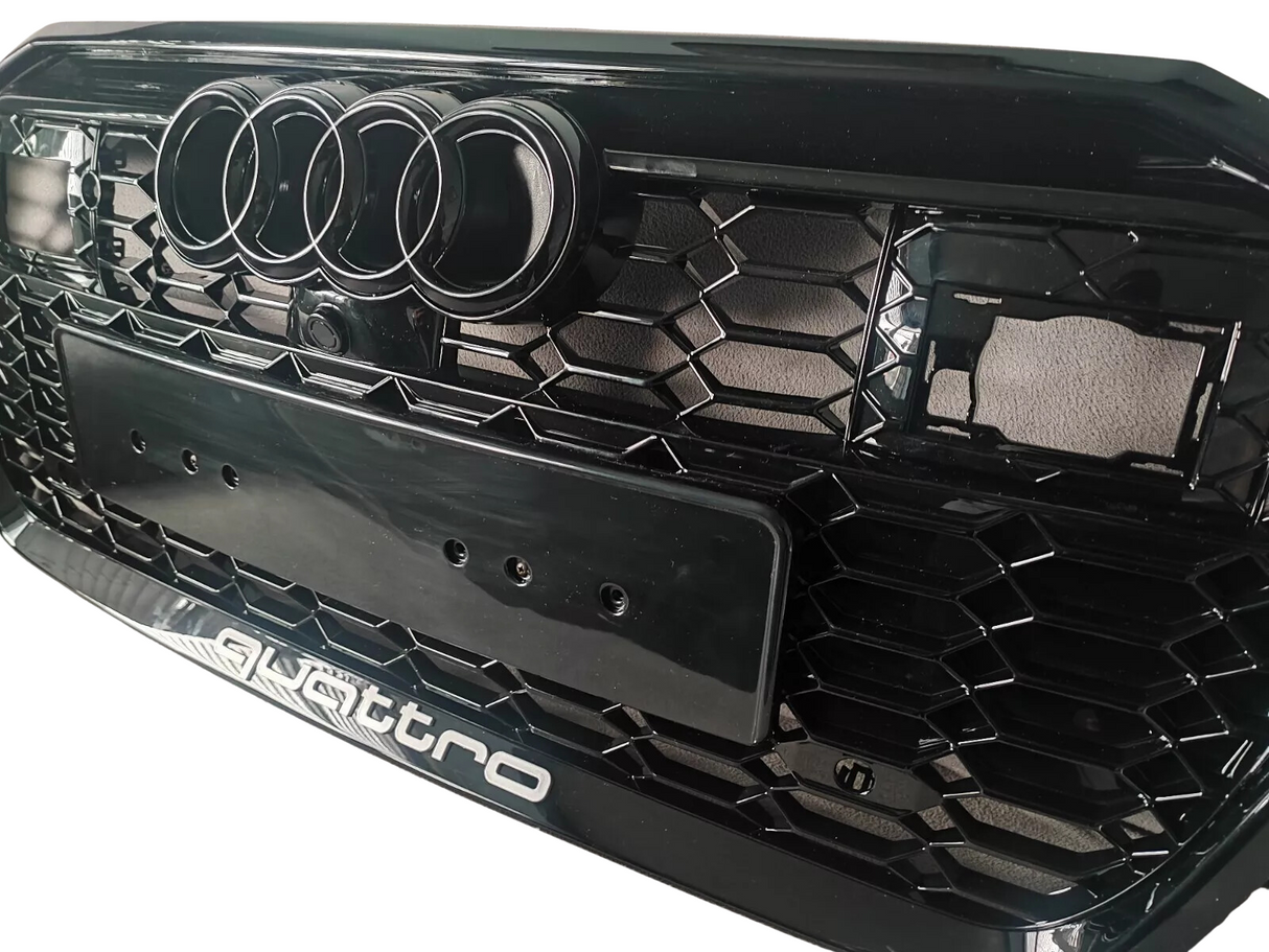 A6 - C8: Gloss Black Honeycomb Style Grill 18-22