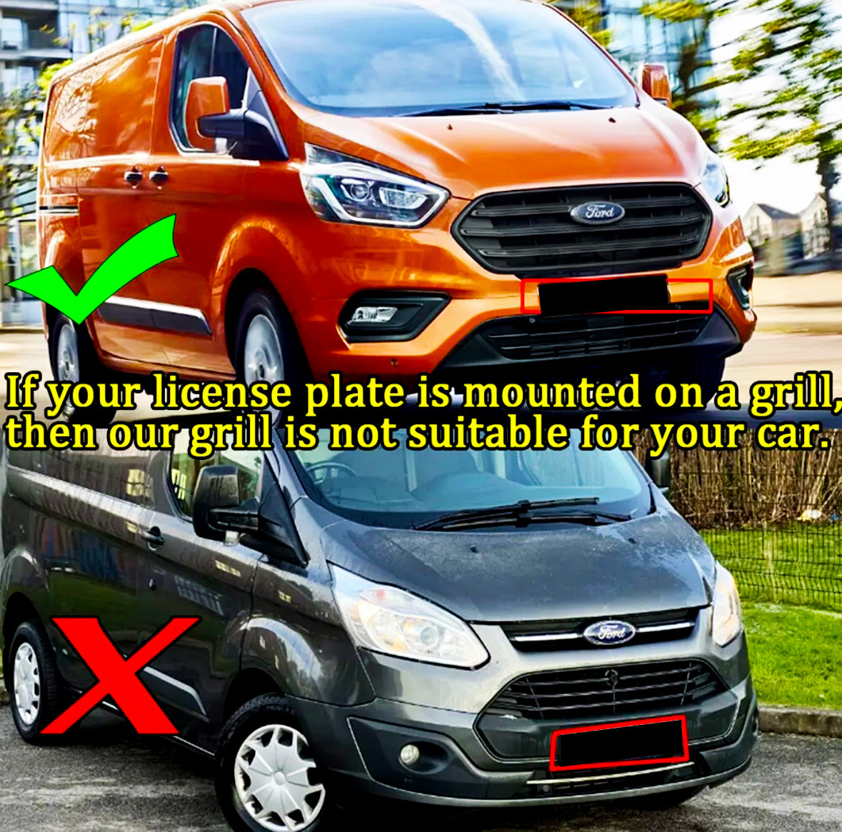 Ford Transit Custom MK1: Matt Black Raptor Style Front Grill 18-23