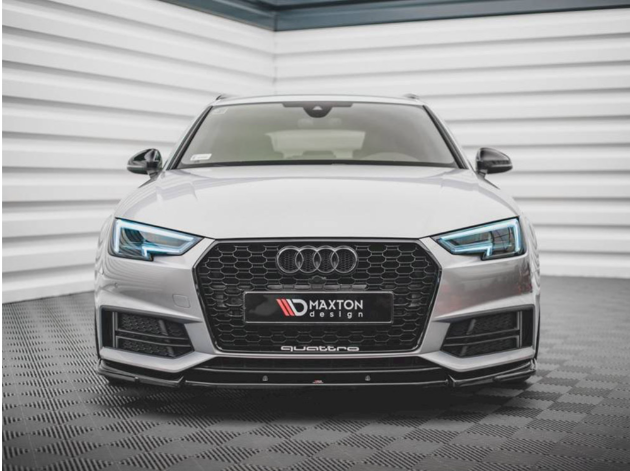 Maxton Design Gloss Black Front Diffuser Splitter V2 – For Audi A4 B8 Facelift