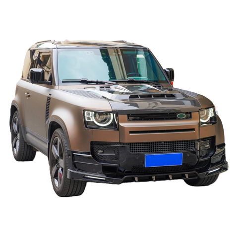 Defender 90/110 - L663: Gloss Black V2 Front Splitter with DRL 20+