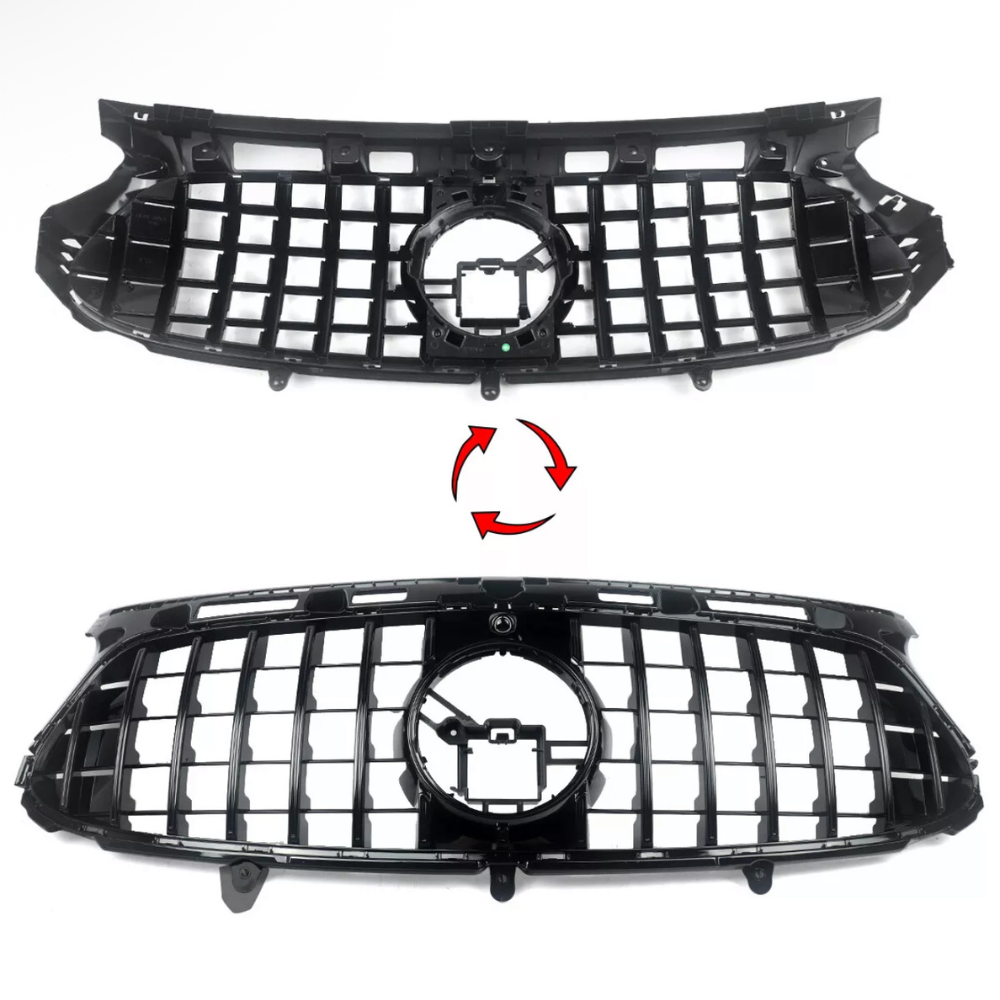 GLA - H247: Gloss Black GT Panamericana Front Grill 20+