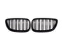 2 series gloss black front kidney grill double slate