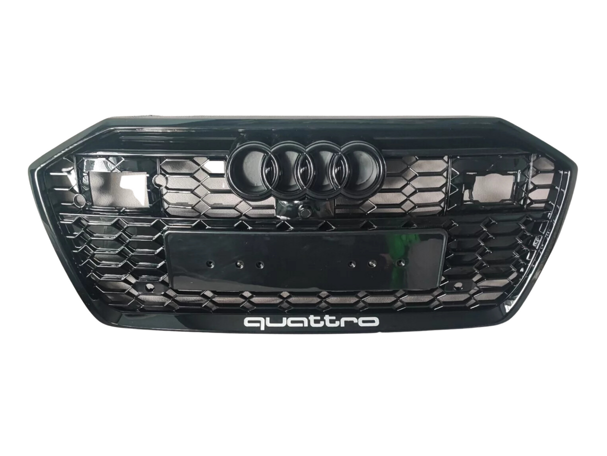 A6 - C8: Gloss Black Honeycomb Style Grill 18-22