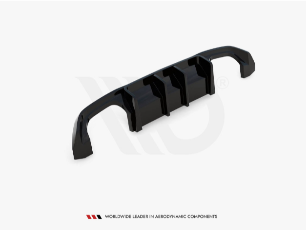 A black aerodynamic car bumper lies on a white background with the text "WORLDWIDE LEADER IN AERODYNAMIC COMPONENTS" below.