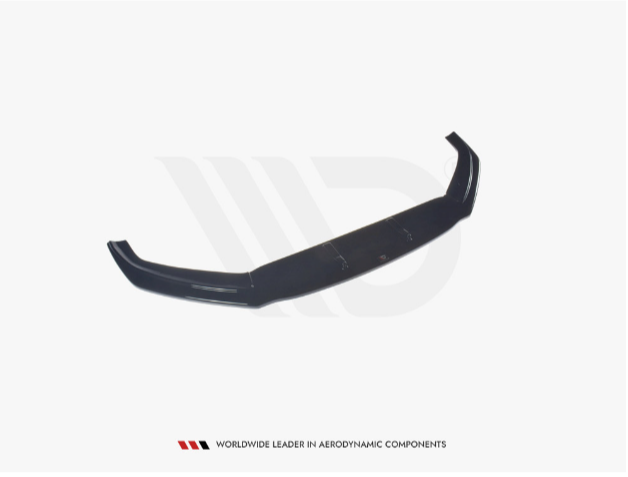 A black aerodynamic component, likely a car spoiler, is displayed against a plain white background. Text below reads: "WORLDWIDE LEADER IN AERODYNAMIC COMPONENTS".