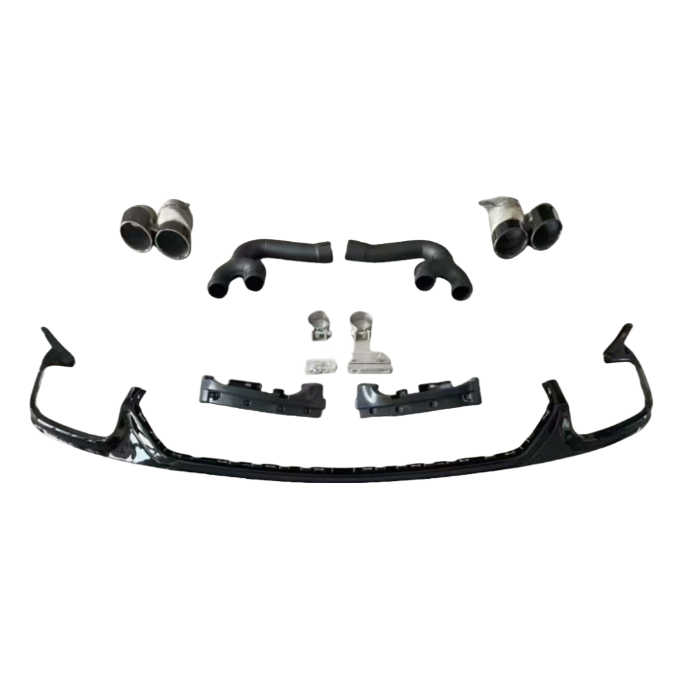 Q8 - MK1 Gloss Black Rear Diffuser RSQ8 Style with Exhaust Tips 18-24