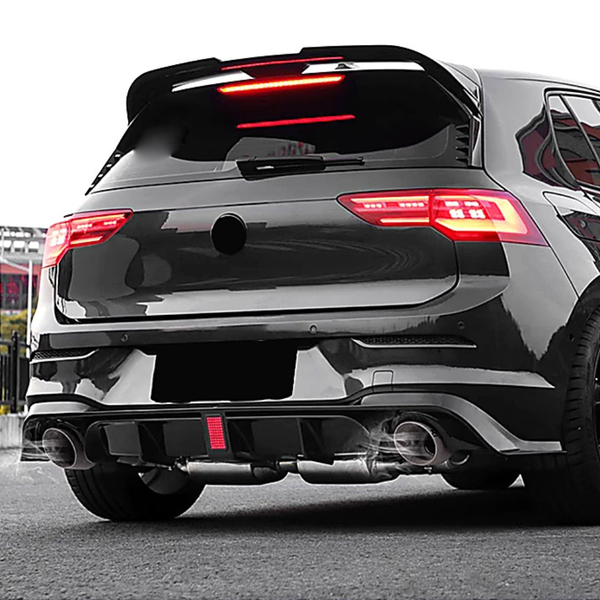 Golf GTI - MK8: Gloss Black LED Rear Diffuser 20-24