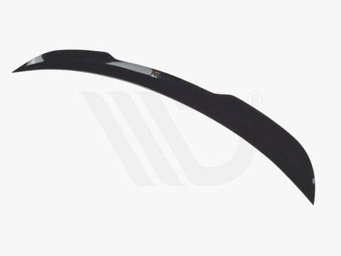 A sleek, black car spoiler curves elegantly against a white background, highlighting its aerodynamic design. Below, text reads "WORLDWIDE LEADER IN AERODYNAMIC COMPONENTS."