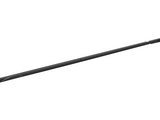 A long, black, narrow bar rests diagonally across a white background, appearing as a sleek metal or plastic object with tapered ends and subtle grooves along its length.