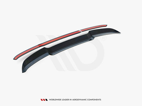 Two aerodynamic car components, one red and one black, are displayed on a plain white background. Text reads: "WORLDWIDE LEADER IN AERODYNAMIC COMPONENTS."