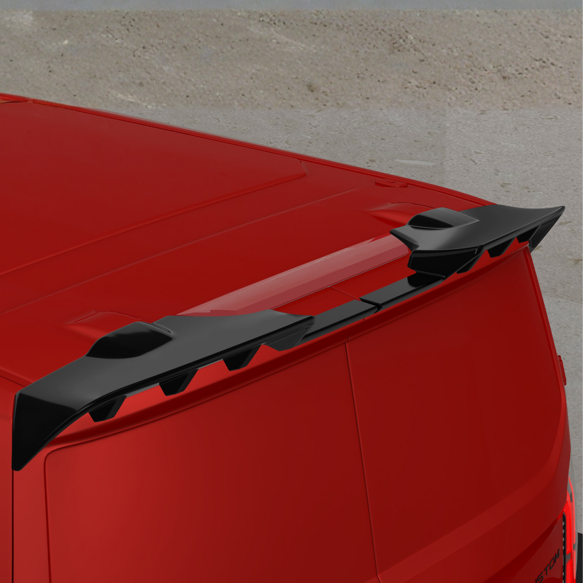 Ford Transit Custom MK2: Gloss Black V2 Style Rear Barn Door Spoiler 24+