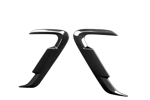 Two black carbon fiber hooks face each other, angled inward, against a plain white background.