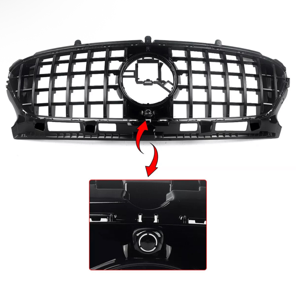 GLA - H247: Gloss Black GT Panamericana Front Grill 20+