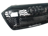 A6 - C8: Gloss Black Honeycomb Style Grill 18-22