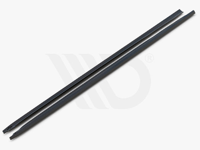Two long, black aerodynamic components resting parallel against a white background. Text below reads, "WORLDWIDE LEADER IN AERODYNAMIC COMPONENTS."