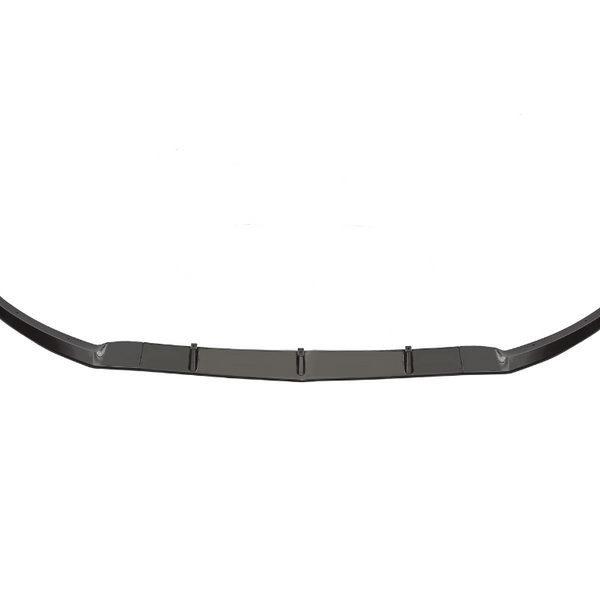 A sleek, curved car spoiler with a segmented design lies against a plain white background. Its dark color and streamlined shape suggest use for aerodynamic enhancement.