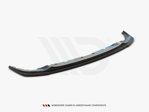 A curved, black aerodynamic car component rests on a plain white background. Text below reads, "Worldwide Leader in Aerodynamic Components."