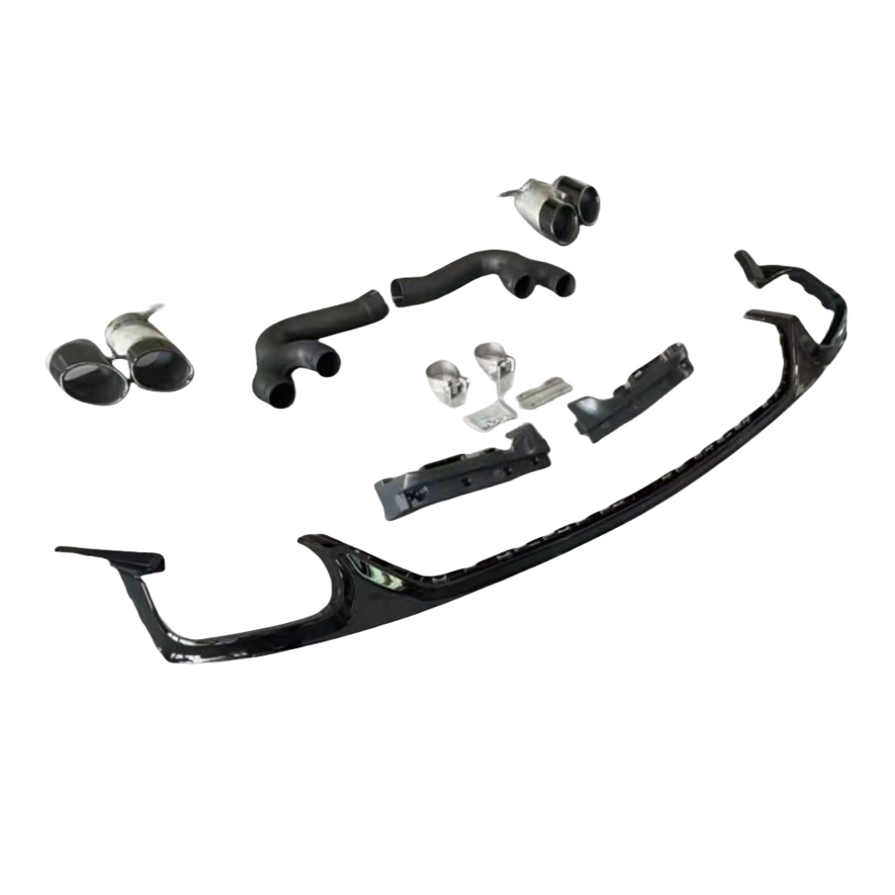 Q8 - MK1 Gloss Black Rear Diffuser RSQ8 Style with Exhaust Tips 18-24
