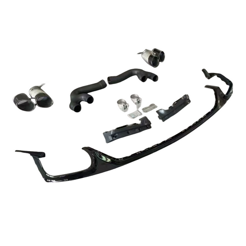 Q8 - MK1 Gloss Black Rear Diffuser RSQ8 Style with Exhaust Tips 18-24