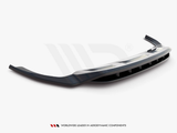 A sleek car bumper, angled upwards, is set against a plain white background. Text reads, 