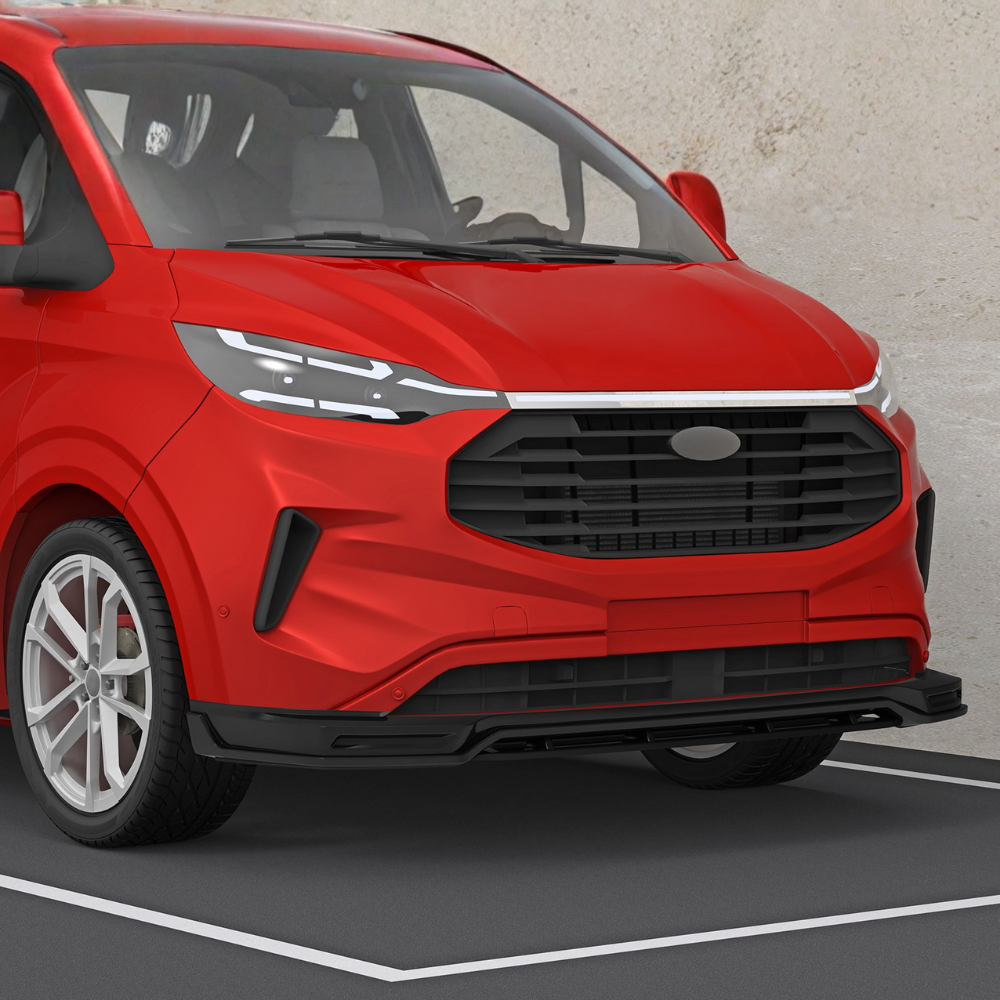 Ford Transit Custom MK2: Gloss Black V2 Style Front Splitter 24+