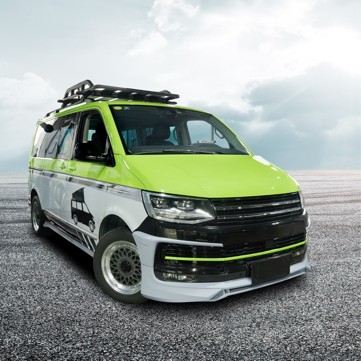 Transporter - T6 SWB: Primed Splitter Side Skirt Rear Bumper Spoiler 15-19