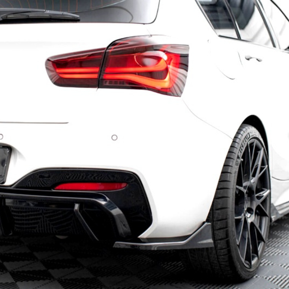 1 Series - F20/F21 Facelift: Gloss Black Rear Canards 15-19