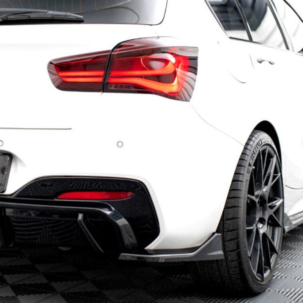 1 Series - F20/F21 Facelift: Gloss Black Rear Canards 15-19