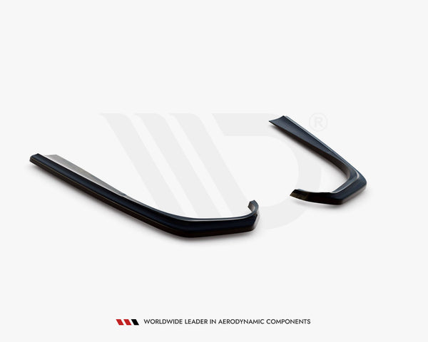 Two black aerodynamic components are positioned parallel on a white background. Below, text reads: "WORLDWIDE LEADER IN AERODYNAMIC COMPONENTS."