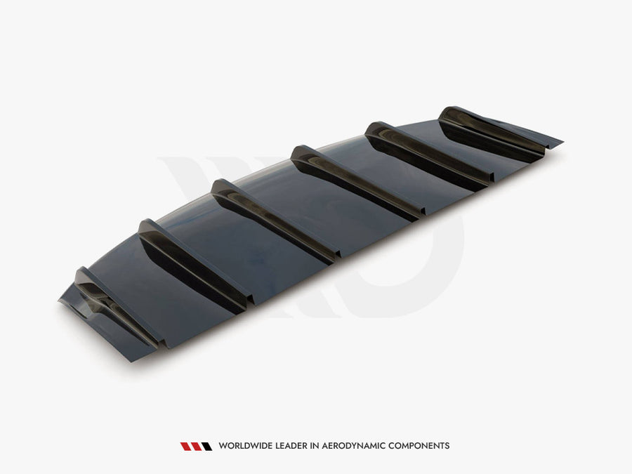 A black car louver with multiple angled slats sits on a plain white background. Below, text reads: "WORLDWIDE LEADER IN AERODYNAMIC COMPONENTS."