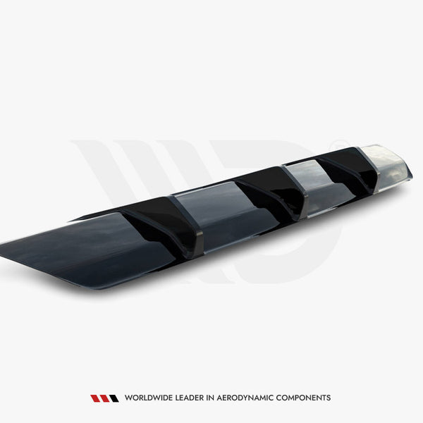A sleek, black aerodynamic car spoiler lays on a white background. The text below reads, "Worldwide Leader in Aerodynamic Components."