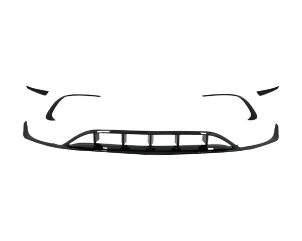 a class w176 facelift gloss black front splitter canards 16 18