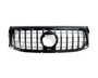 A black car grille with a central circular emblem area, featuring a grid pattern, is displayed against a plain white background.