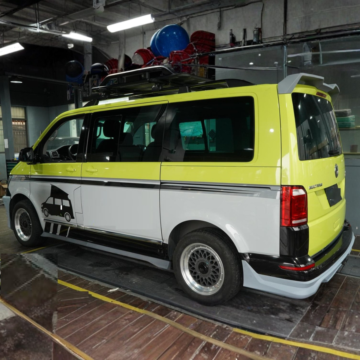 Transporter - T6 SWB: Primed Splitter Side Skirt Rear Bumper Spoiler 15-19