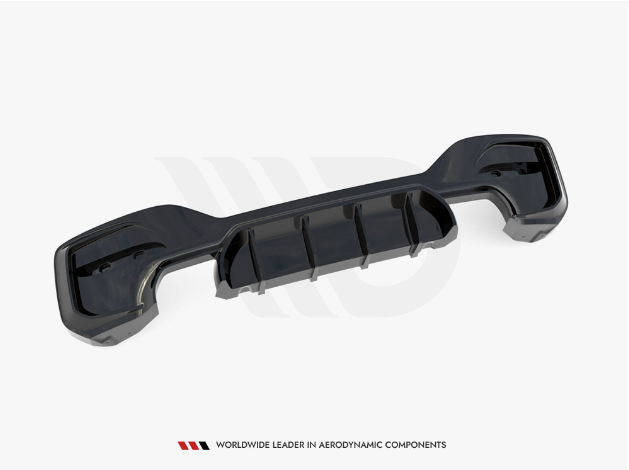 A black aerodynamic car component sits on a plain white background. The text reads, "WORLDWIDE LEADER IN AERODYNAMIC COMPONENTS."