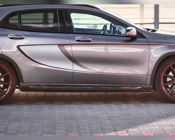 gla class x156 pre facelift gloss black maxton side skirts 14 17