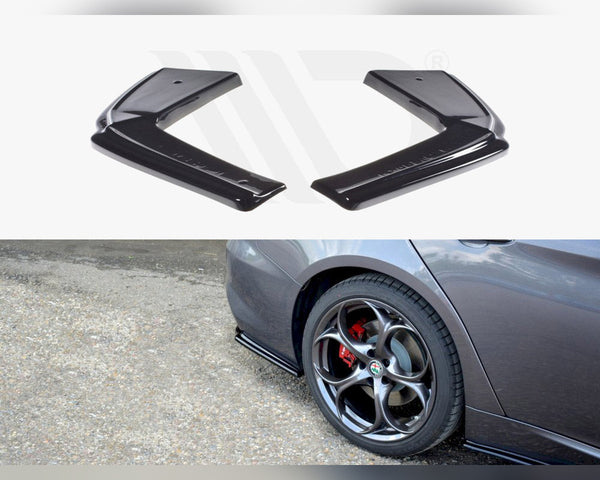 giulia veloce gloss black maxton rear side splitters 15 19