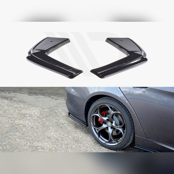 giulia veloce gloss black maxton rear side splitters 15 19
