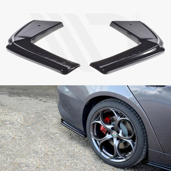 Giulia - Veloce: Gloss Black Maxton Rear Side Splitters 15-19