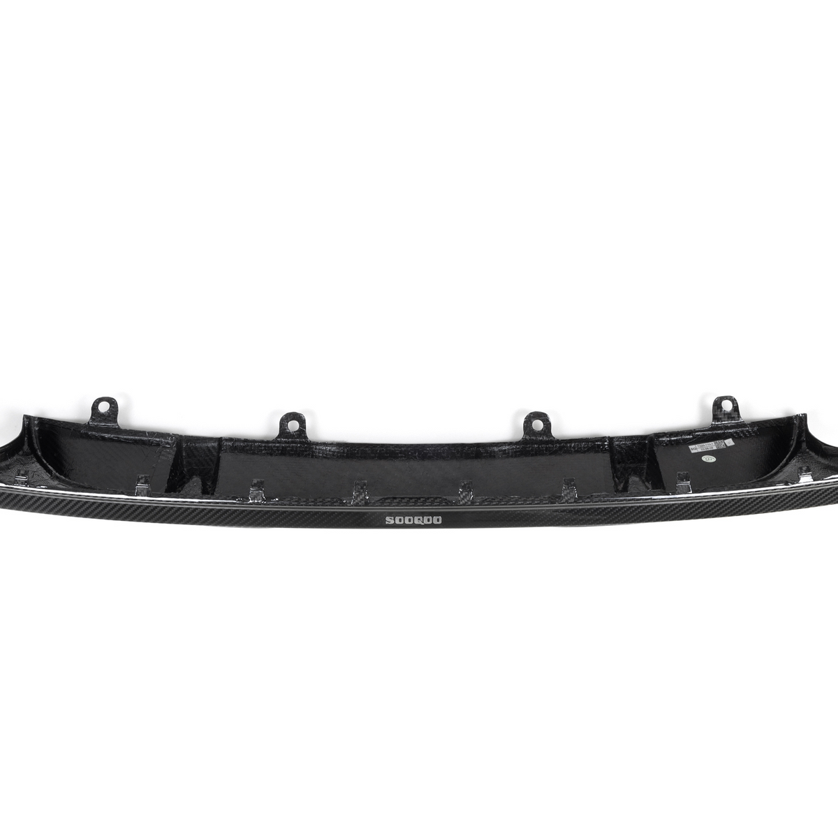 Curved black car part, possibly a bumper or spoiler, with multiple attachment points, against a plain white background. Text: “SOOBOO” at the center.