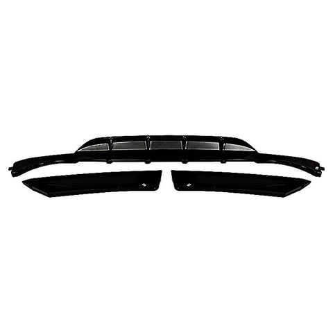 E Class - W214 Saloon: Gloss Black Rear Diffuser 23+